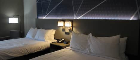 Standard Room, 2 Double Beds, Non Smoking | Desk, iron/ironing board, free WiFi, alarm clocks