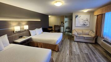 Deluxe Room, 2 Queen Beds, Non Smoking, Mountain View | Desk, blackout curtains, iron/ironing board, free cots/infant beds