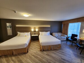 Deluxe Room, 2 Queen Beds, Non Smoking, Mountain View | Desk, blackout drapes, iron/ironing board, free cribs/infant beds
