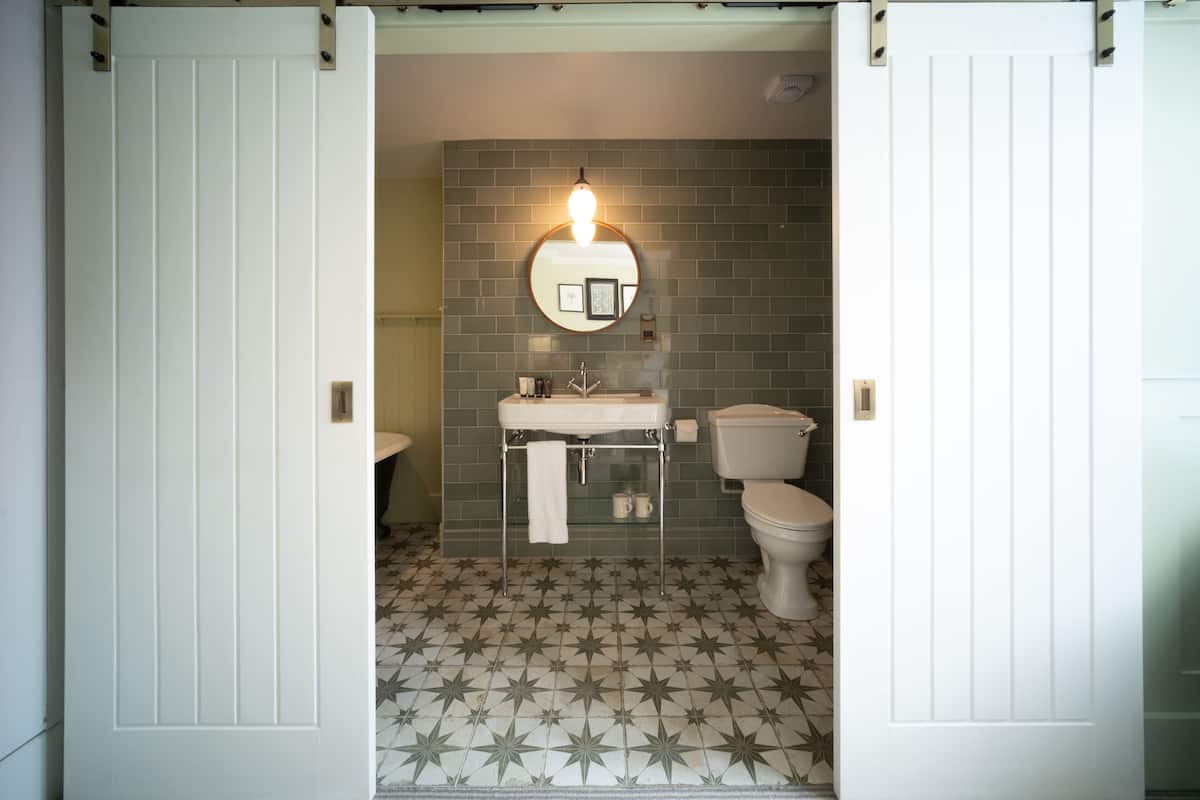 cosy room | bathroom | designer toiletries, hair dryer, towels