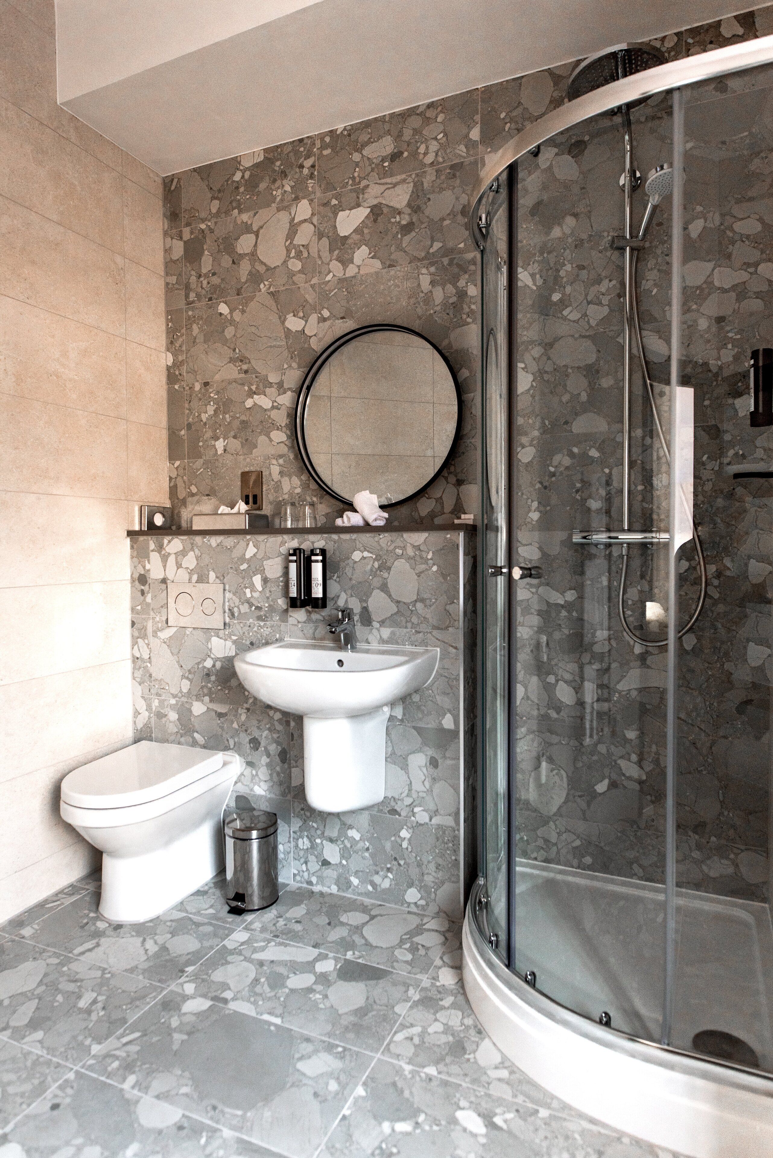 comfort double room, ground floor | bathroom | designer toiletries, hair dryer, towels, soap