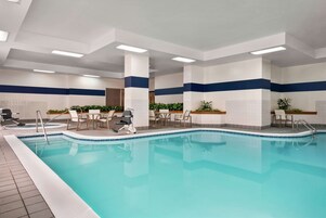 Indoor pool, sun loungers