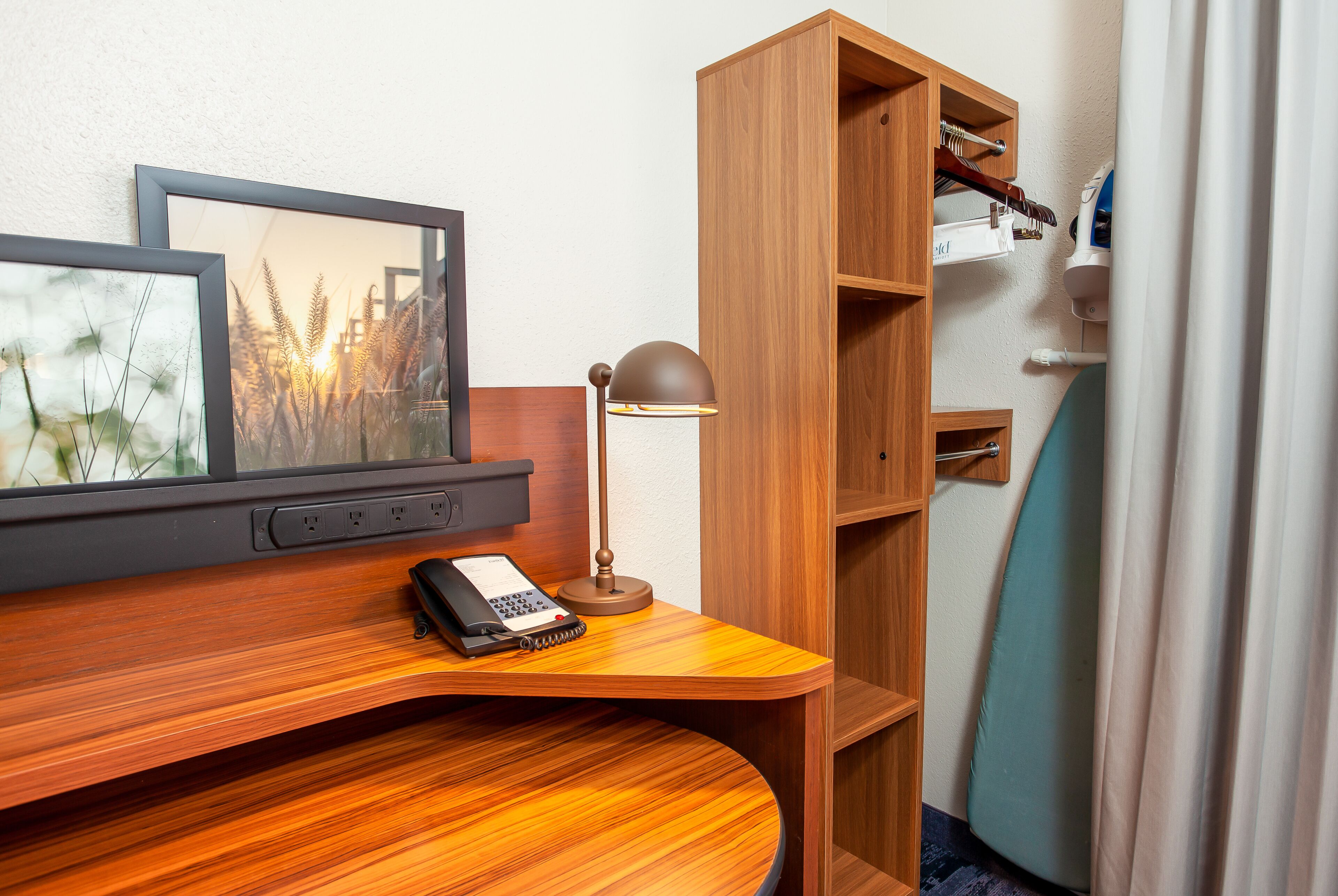 premium bedding, desk, iron/ironing board, free cots/infant beds