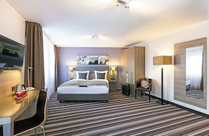 In-room safe, desk, laptop workspace, iron/ironing board