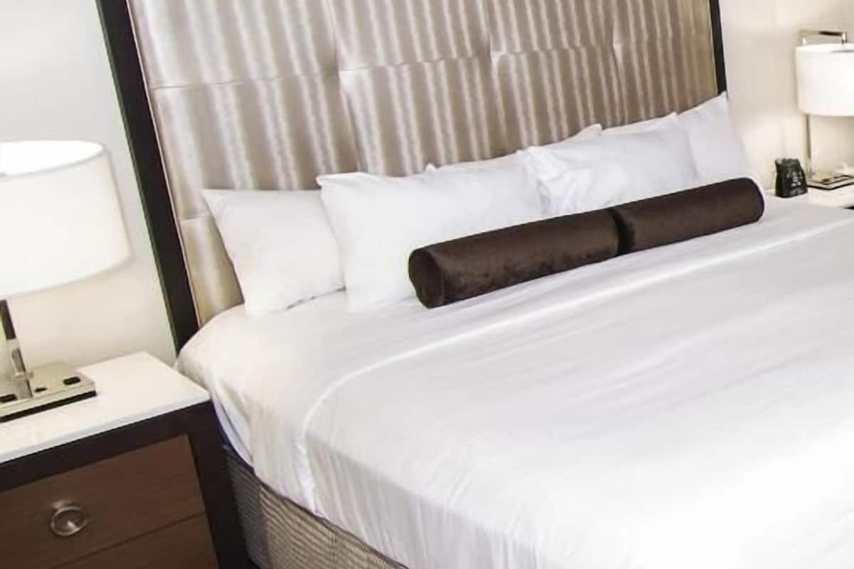 Hypo-allergenic bedding, in-room safe, desk, laptop workspace