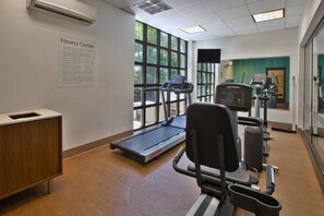 Stay active with a fully equipped fitness center featuring treadmills, ellipticals, and stationary bikes.