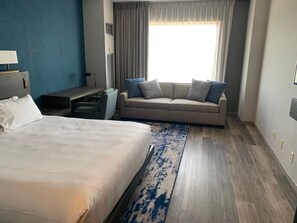 Premium bedding, down comforters, in-room safe, desk