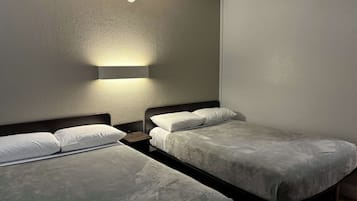 Iron/ironing board, bed sheets, alarm clocks
