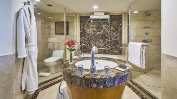 Premium Suite, 1 Bedroom | Bathroom | Shower, designer toiletries, hair dryer, bathrobes