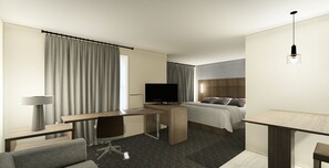 Premium bedding, pillow-top beds, desk, laptop workspace - Residence Inn Marriott Easton (Columbus)