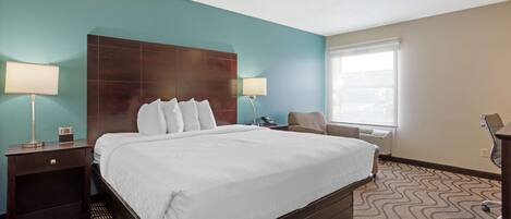 Pillow-top beds, desk, laptop workspace, iron/ironing board