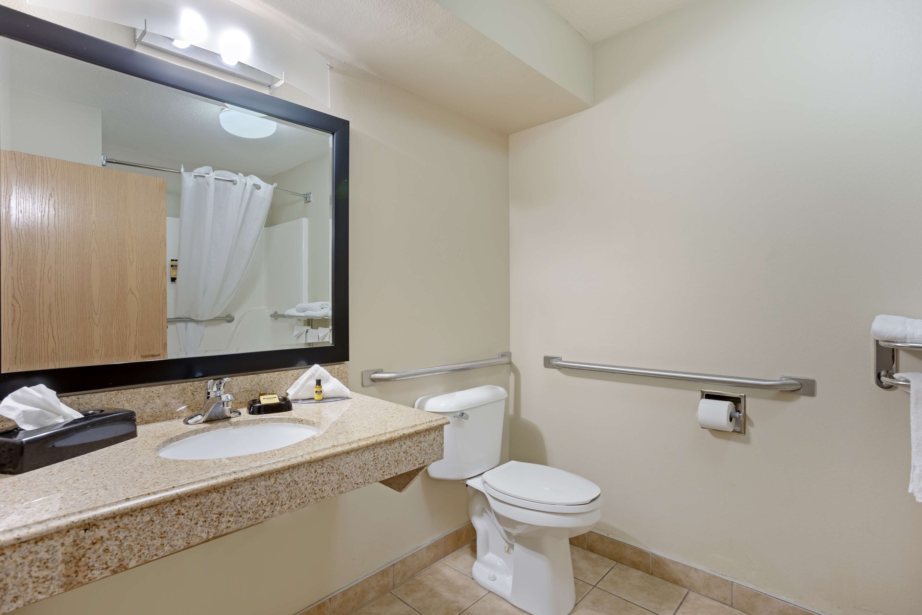 standard room, 1 king bed, accessible, bathtub | bathroom | combined shower/bathtub, free toiletries, hair dryer, towels