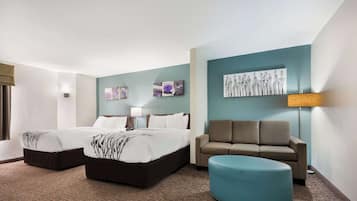 Sviitti, 1 makuuhuone, tupakointi kielletty (2 Double Beds) | Silitysrauta/-lauta, ilmainen Wi-Fi, vuodevaatteet