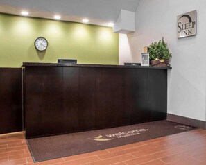 Welcome to Muskokia, where guests can check in at the central reception desk.
