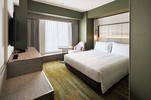 Down comforters, minibar, in-room safe, blackout drapes