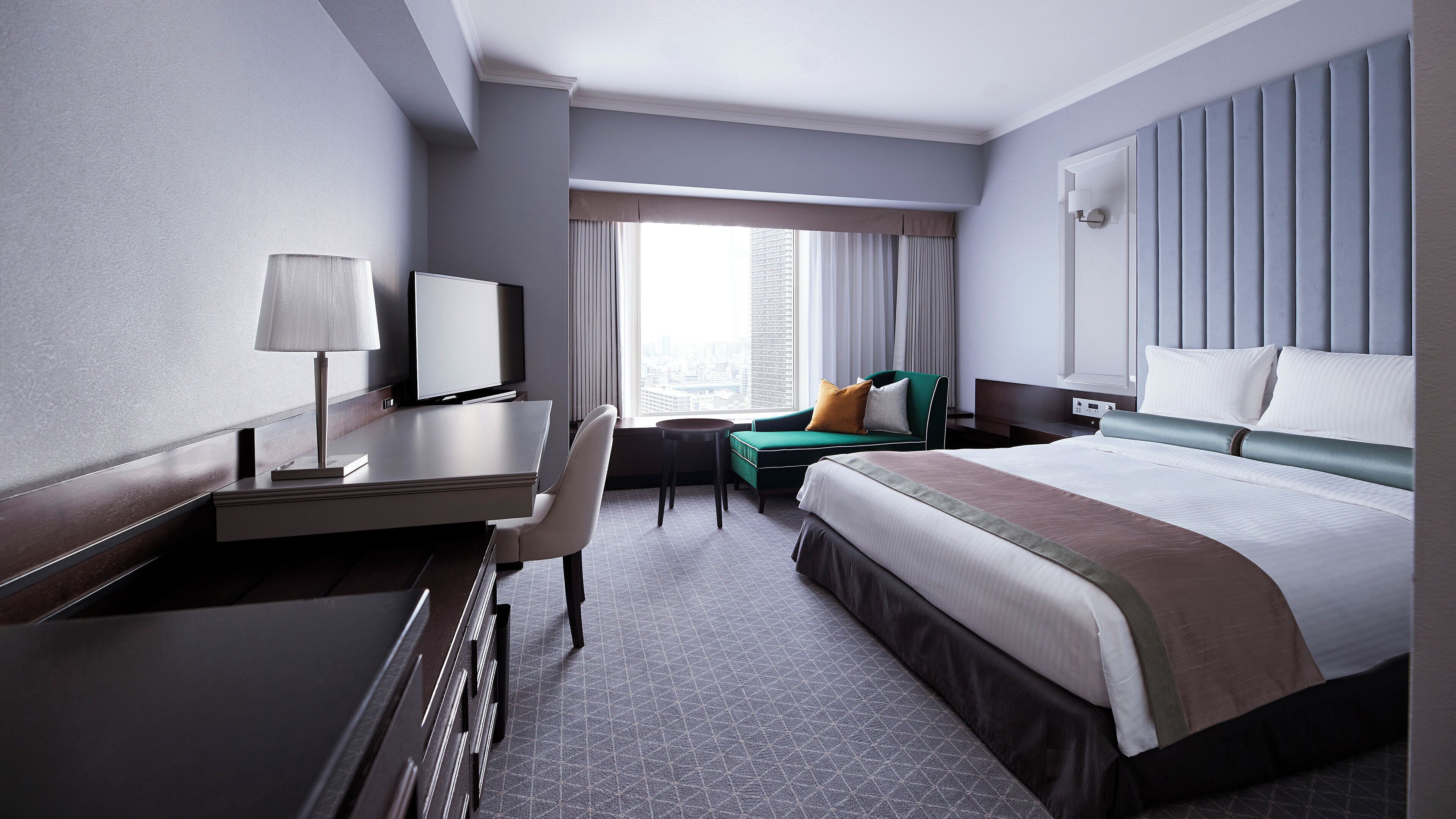 Down comforters, minibar, in-room safe, blackout drapes