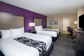 Room, 2 Queen Beds, Non Smoking | Pillowtop beds, in-room safe, desk, laptop workspace