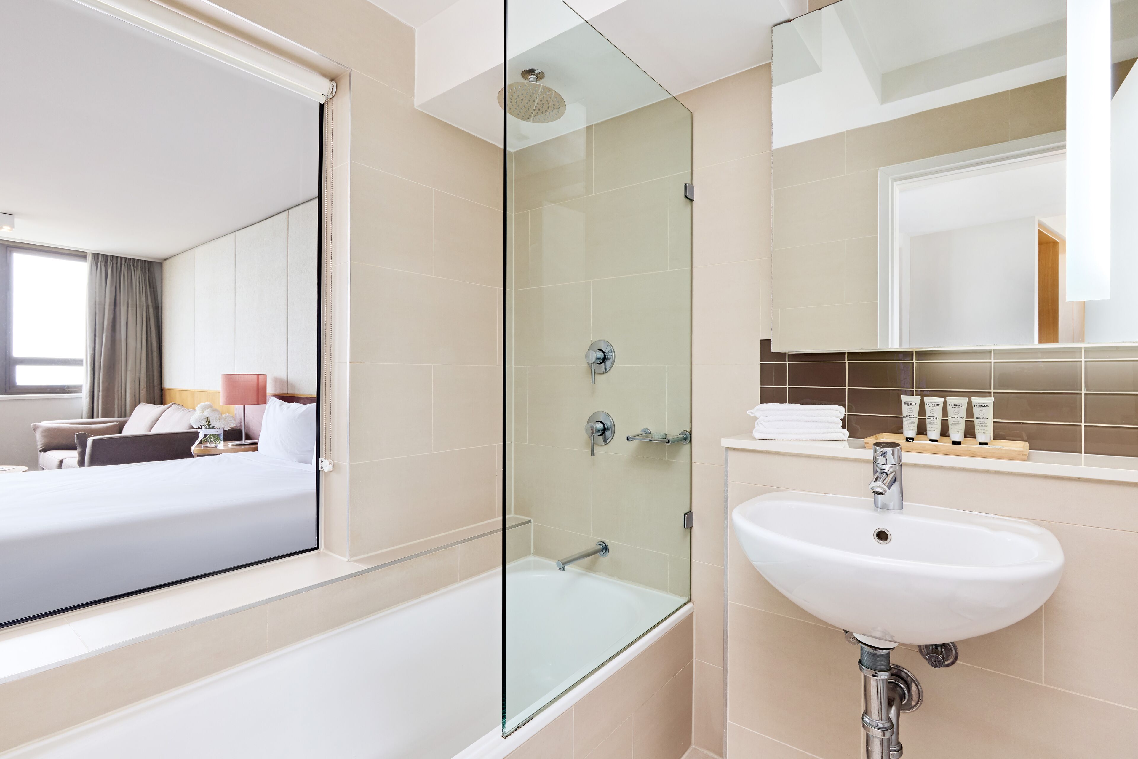 free toiletries, hair dryer, bathrobes, towels