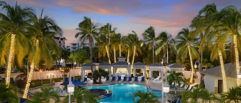 Outdoor pool, open 7:00 AM to 11:00 PM, pool cabanas (surcharge)