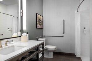 Deluxe Room, 1 King Bed (Roll-In Shower) | Bathroom | Free toiletries, hair dryer, towels - Hilton Garden Inn Phoenix Airport (Phoenix)