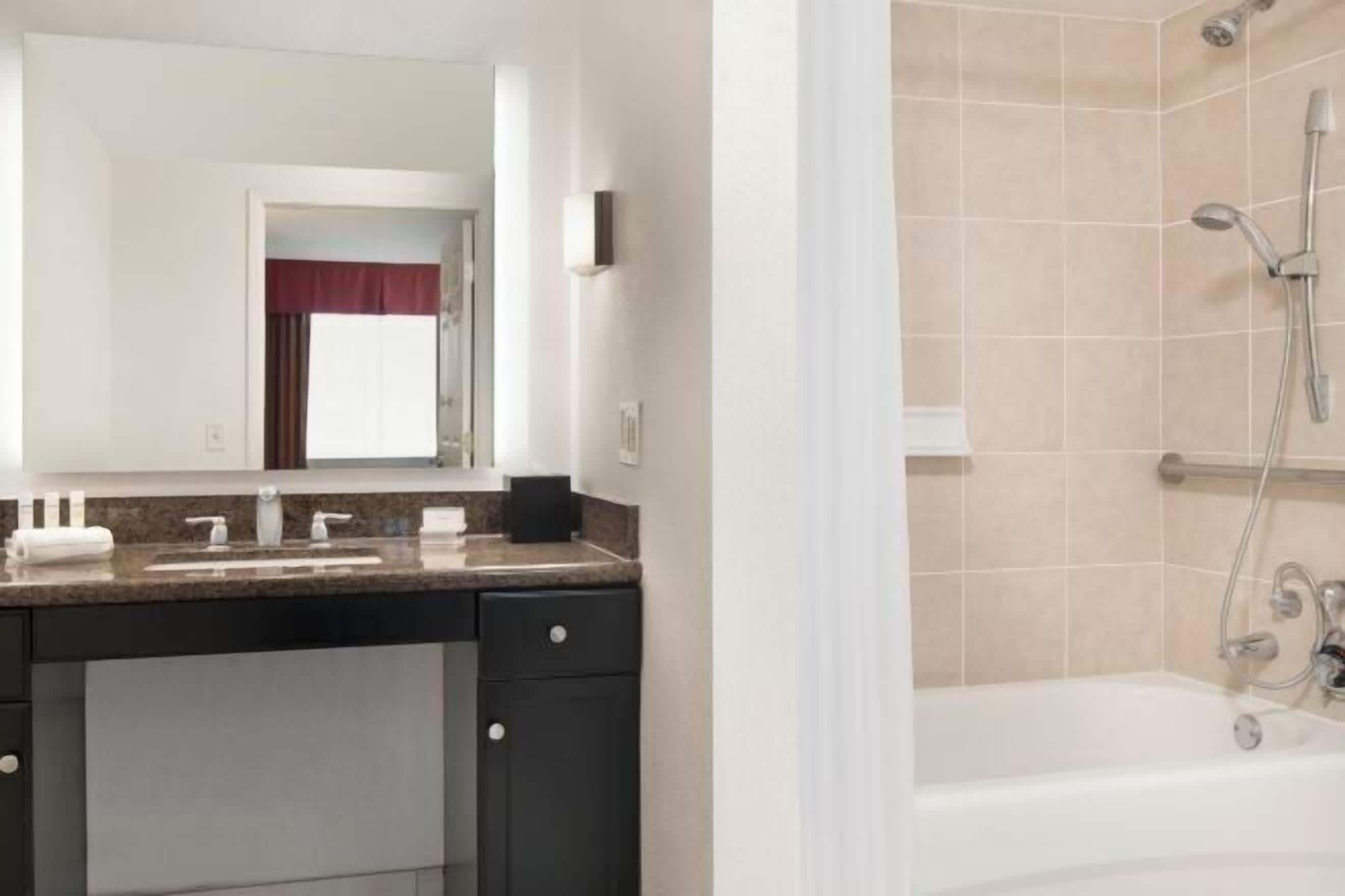 Bathroom | Combined shower/tub, free toiletries, hair dryer, towels