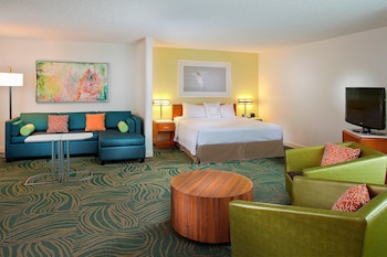 1 bedroom, desk, blackout drapes, iron/ironing board at SpringHill Suites Orlando Lake Buena Vista Marriott Village