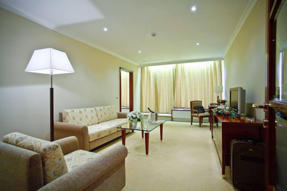 Junior Suite | Living room | 65-cm TV with satellite channels, pay movies