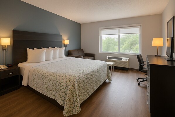 Standard Room, 1 King Bed with Sofa bed, Non Smoking (Microwave & Refrigerator) | Desk, laptop workspace, blackout curtains, iron/ironing board