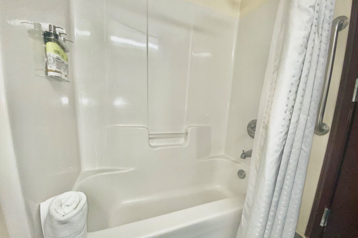 Free toiletries, hair dryer, towels, soap