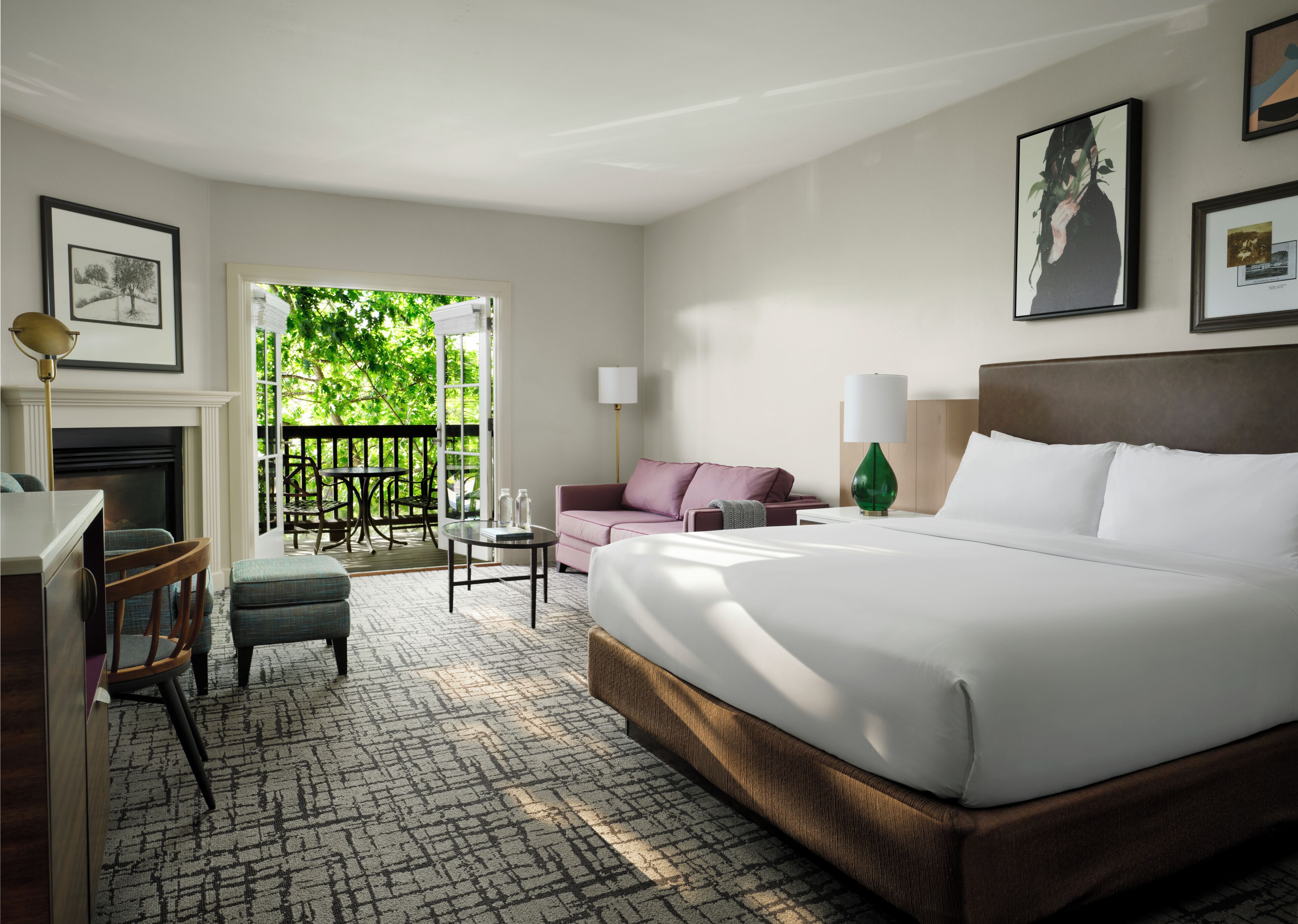 Premium bedding, down comforters, pillowtop beds, desk