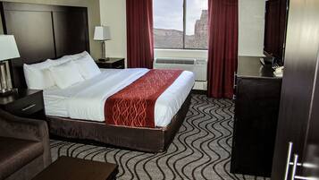 Desk, laptop workspace, iron/ironing board, free cots/infant beds