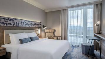 1 dormitorio, ropa de cama de alta calidad, caja fuerte y escritorio