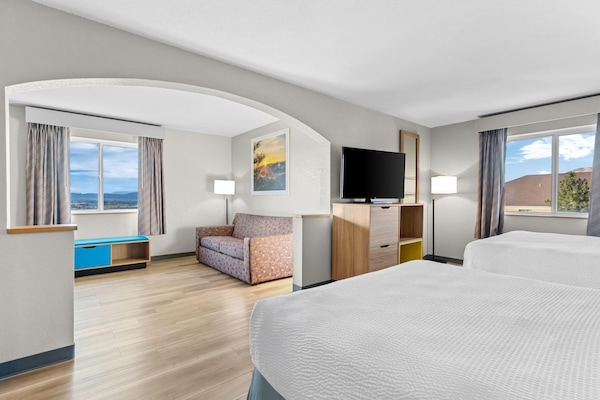 Studio Suite, 2 Queen Beds, Non Smoking | Blackout drapes, iron/ironing board, cribs (free), WiFi