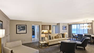 Presidential Suite, 1 King Bed, Non Smoking | Living area | 42-inch flat-screen TV with cable channels, TV, pay movies