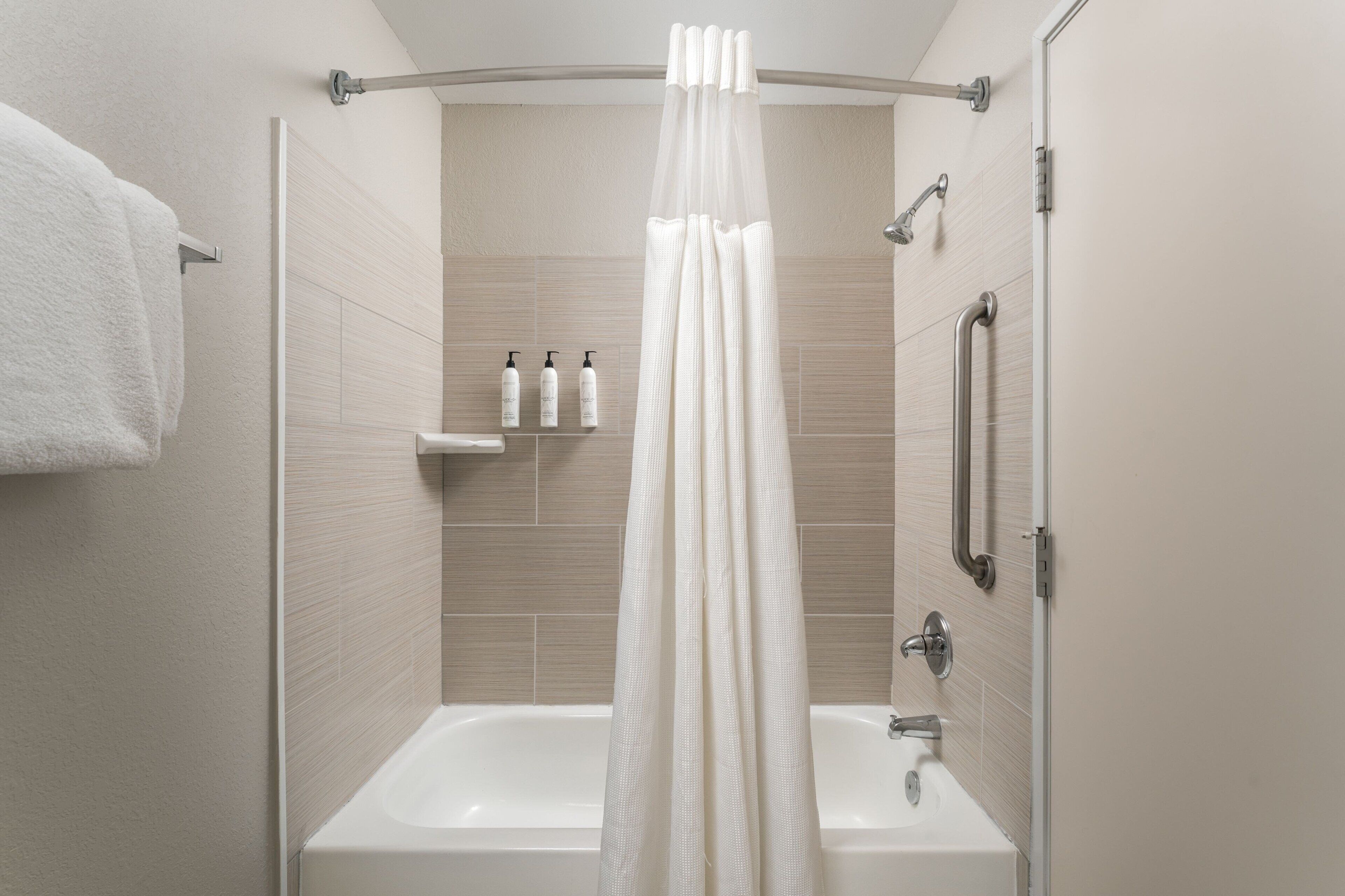 Free toiletries, hair dryer, towels