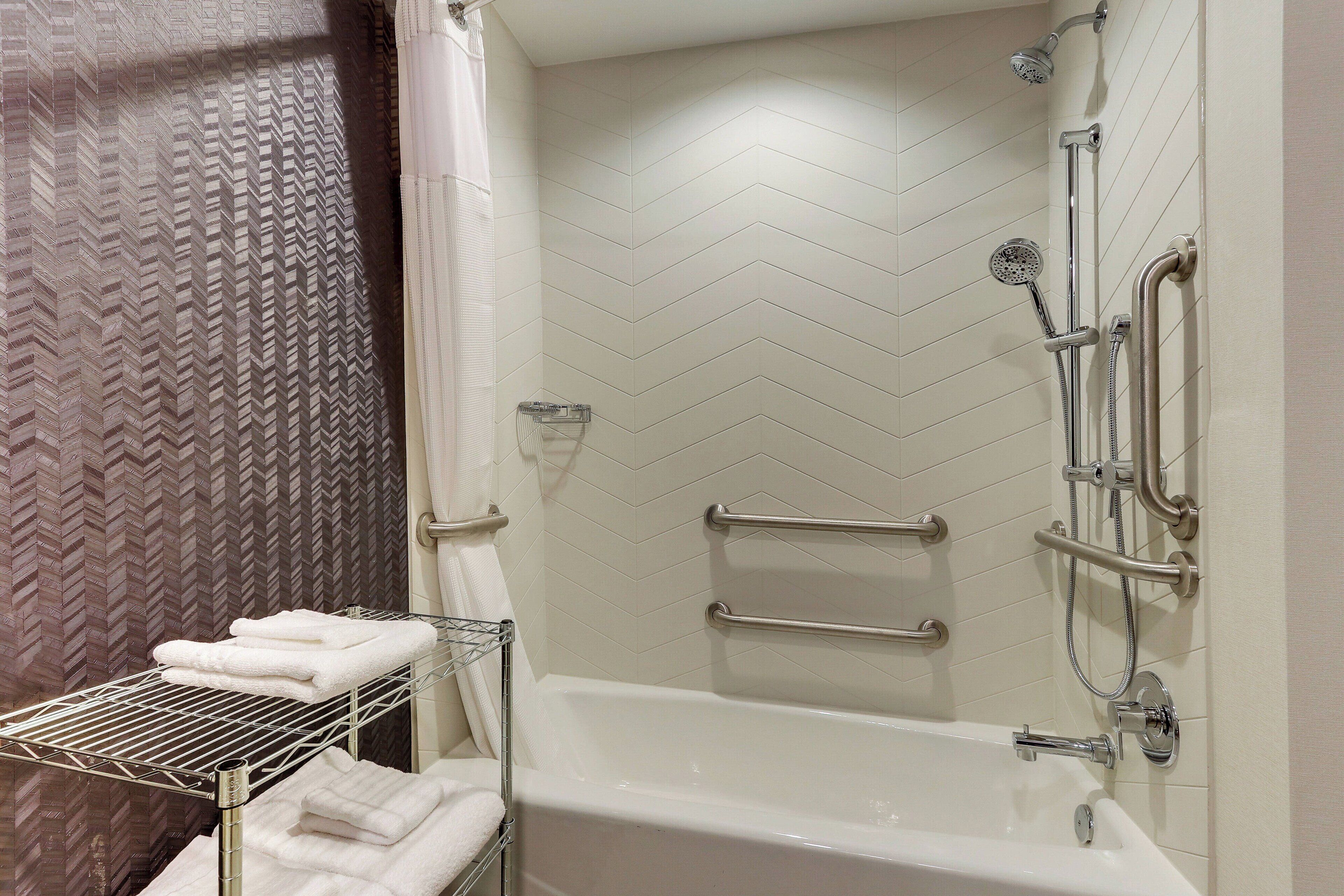 free toiletries, hair dryer, towels