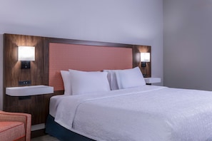 Premium bedding, pillow-top beds, desk, blackout curtains