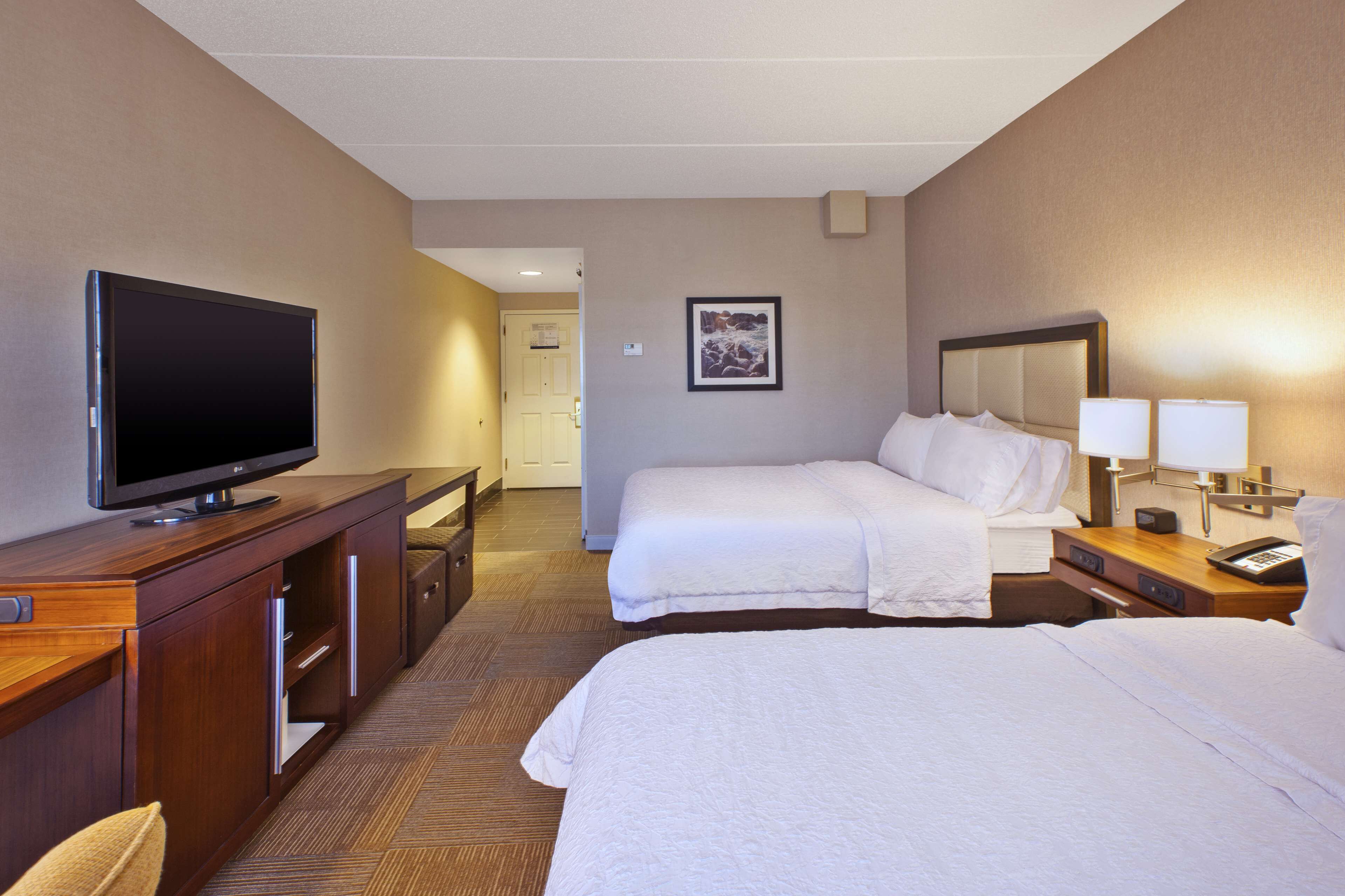 desk, laptop workspace, blackout curtains, iron/ironing board