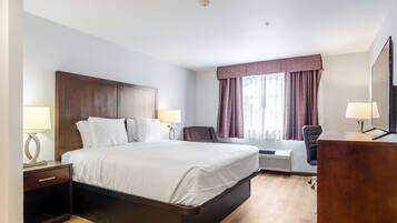 Desk, blackout drapes, free WiFi, bed sheets