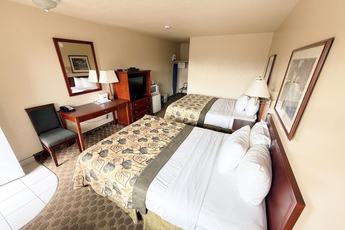 Room, 2 Queen Beds, Non Smoking | Premium bedding, desk, blackout drapes, iron/ironing board