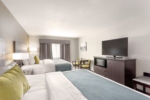Room, Multiple Beds, Non Smoking | Pillowtop beds, iron/ironing board, cribs/infant beds, free WiFi