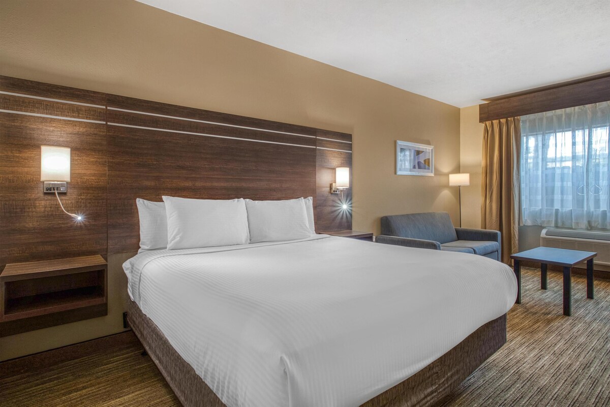 Suite, 1 King Bed, Accessible, Non Smoking (with Sofabed) | Premium bedding, down comforters, pillowtop beds, desk