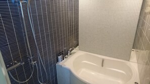 Junior Suite, 2 Double Beds, Non Smoking | Bathroom | Shower, free toiletries, hair dryer, slippers