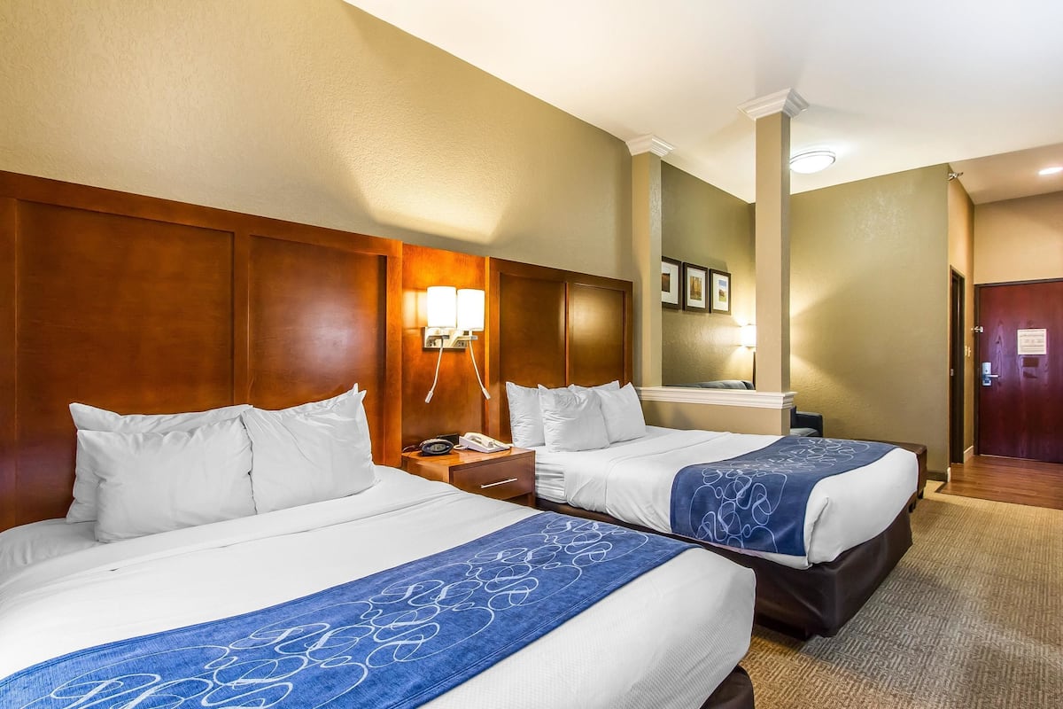 suite, 2 queen beds, non smoking | pillow-top beds, desk, laptop workspace, blackout curtains