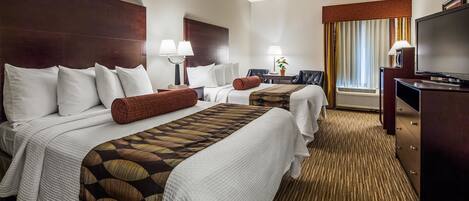 Standard Room, 2 Queen Beds, Non Smoking, Refrigerator & Microwave | Hypo-allergenic bedding, pillow-top beds, desk, laptop workspace