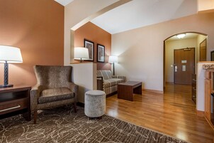 Suite, 1 Queen Bed, Accessible, Refrigerator & Microwave (with Sofabed) | Desk, laptop workspace, iron/ironing board, free cribs/infant beds