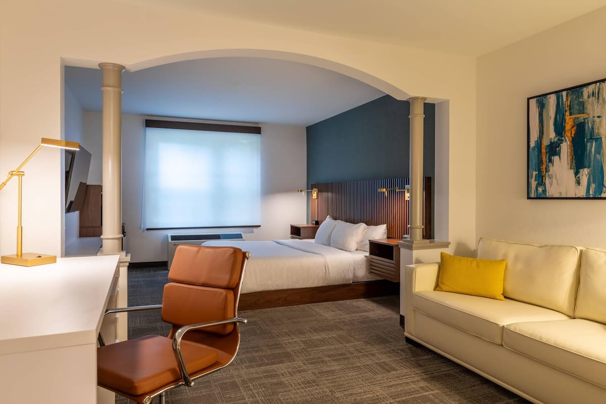 Room, 1 King Bed with Sofa bed, Accessible, Non Smoking (Roll-In Shower) | Desk, iron/ironing board, cribs/infant beds, rollaway beds