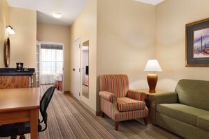 Premium bedding, down comforters, desk, blackout drapes
