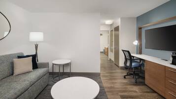 Premium bedding, down comforters, pillowtop beds, in-room safe