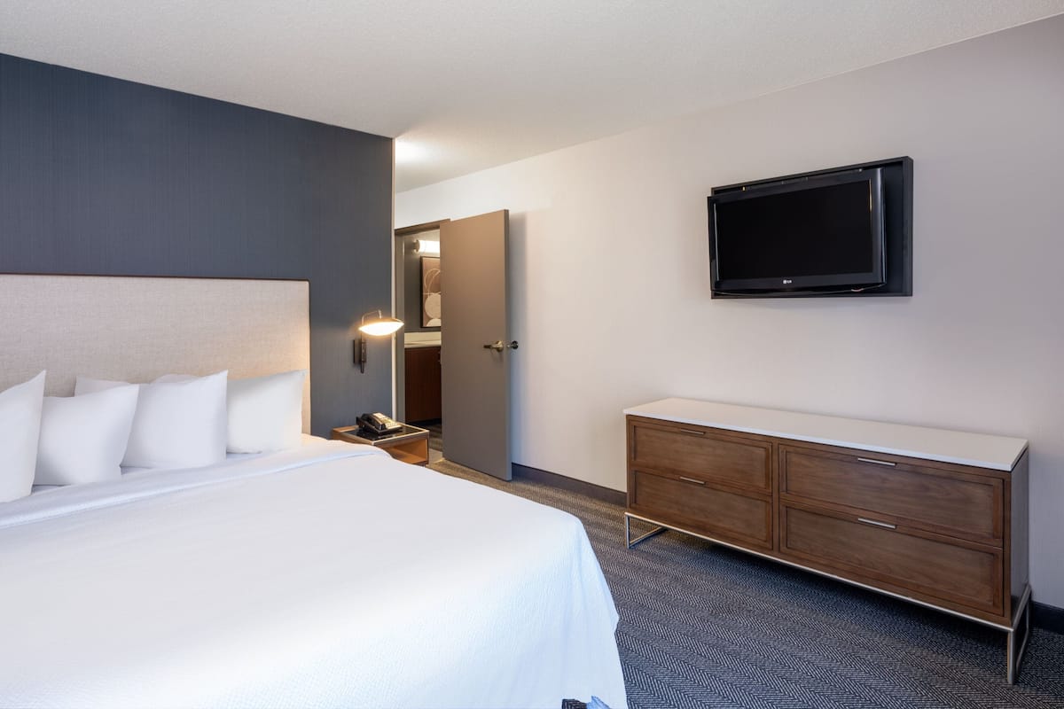 Premium bedding, desk, blackout curtains, iron/ironing board